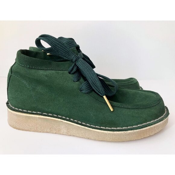 Free People Ashton Suede Moccasin Ankle Boots Green Size 38 - Picture 4 of 9